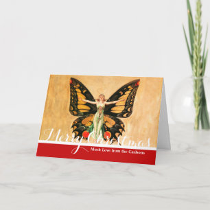 Flapper Butterfly Flying Frauan Illustration Feiertagskarte