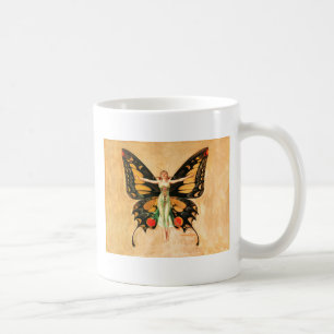 Flapper Butterfly Flying Frauan Illustration Kaffeetasse