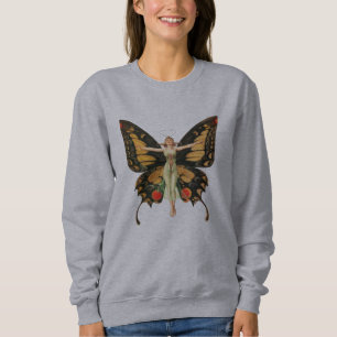 Flapper Butterfly Flying Frauan Illustration Sweatshirt