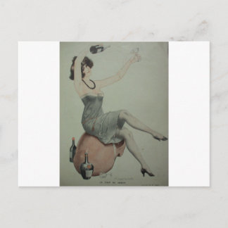 Flapper Champagne Girl der 1920er Postkarte