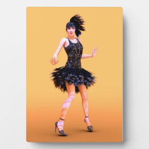 Flapper Dancing Vintag Fotoplatte
