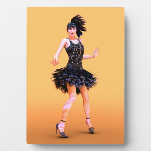 Flapper Dancing Vintag Fotoplatte (Vorderseite)
