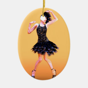 Flapper Dancing Vintag Keramikornament
