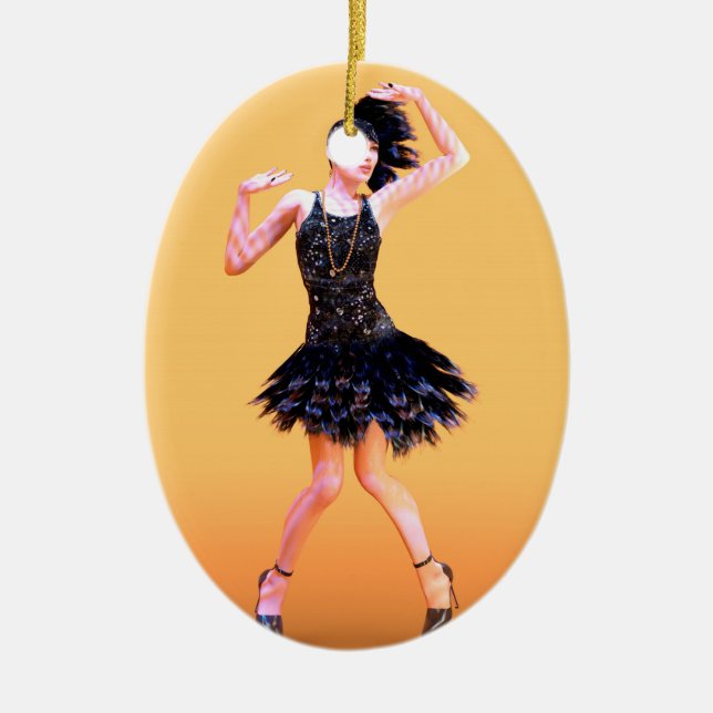 Flapper Dancing Vintag Keramikornament (Vorne)