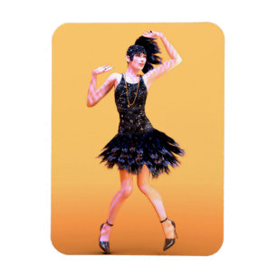 Flapper Dancing Vintag Magnet
