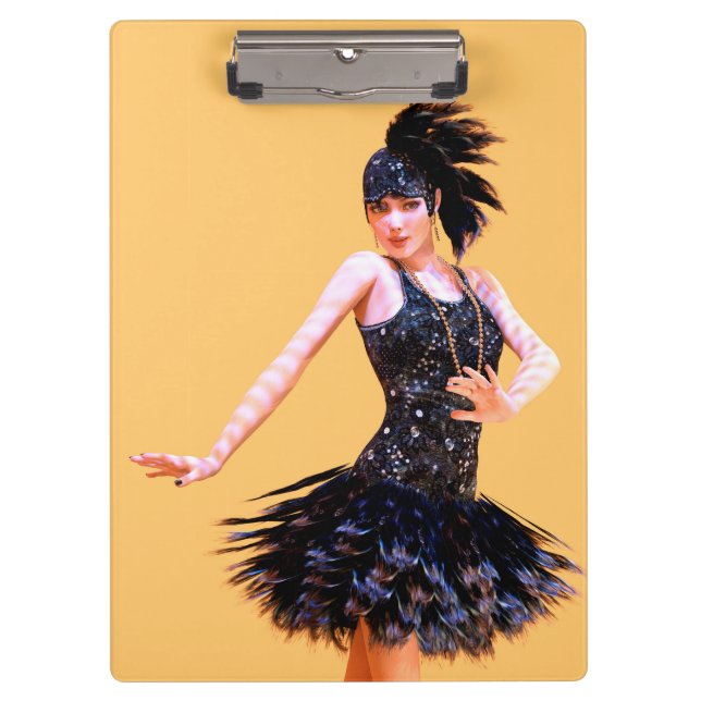 Flapper Dancing Vintage Klemmbrett (Vorderseite)