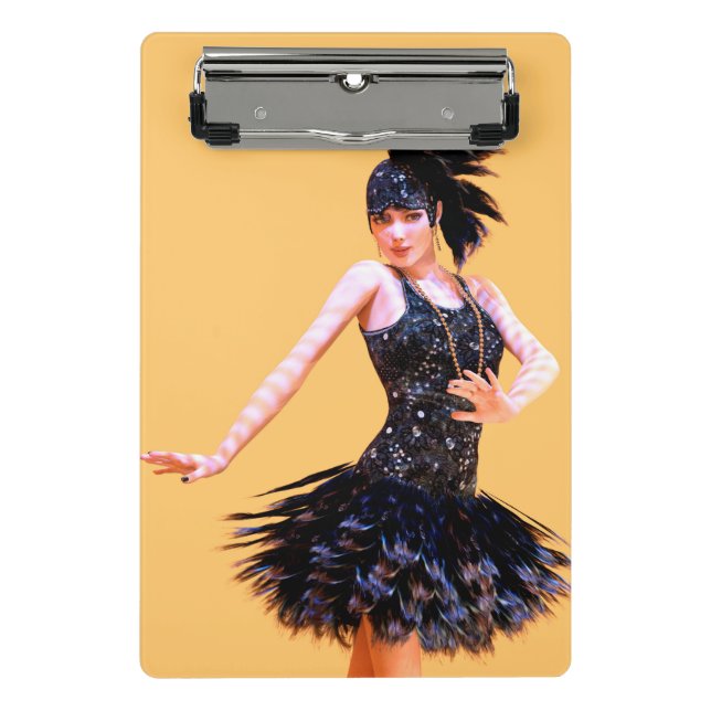 Flapper Dancing Vintage Mini Klemmbrett (Vorderseite)