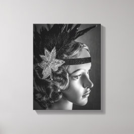 Flapper der 1289-1920er Jahre mit Headband Leinwanddruck