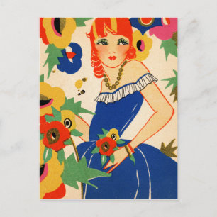 Flapper der 20er Jahre Postkarte