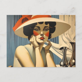 Flapper-Eleganz: Im Stil von Jean Dupas Postkarte