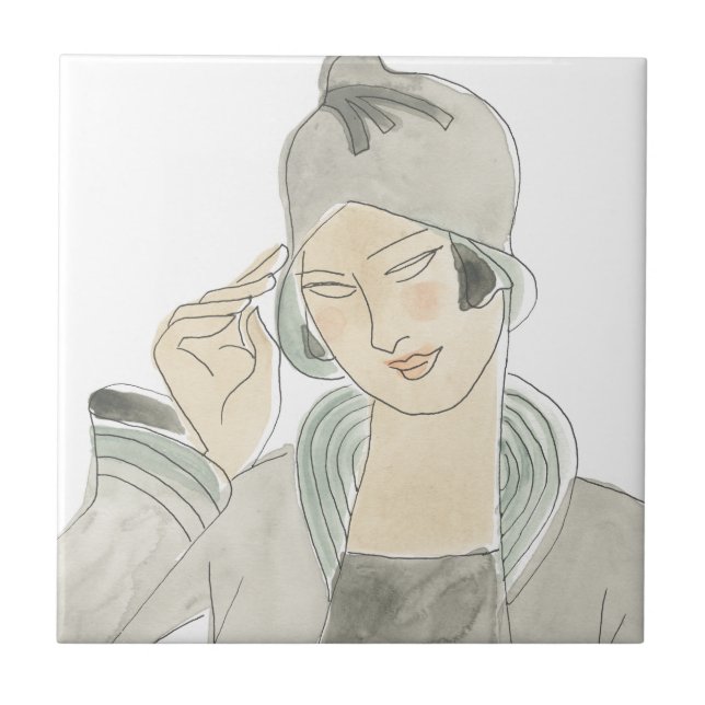 Flapper Fashion Sketch Fliese (Vorderseite)