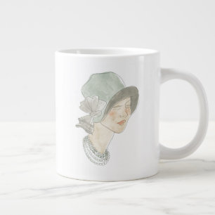 Flapper Fashion Sketch - Frau mit Hut Jumbo-Tasse