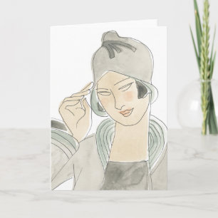 Flapper Fashion Sketch Karte