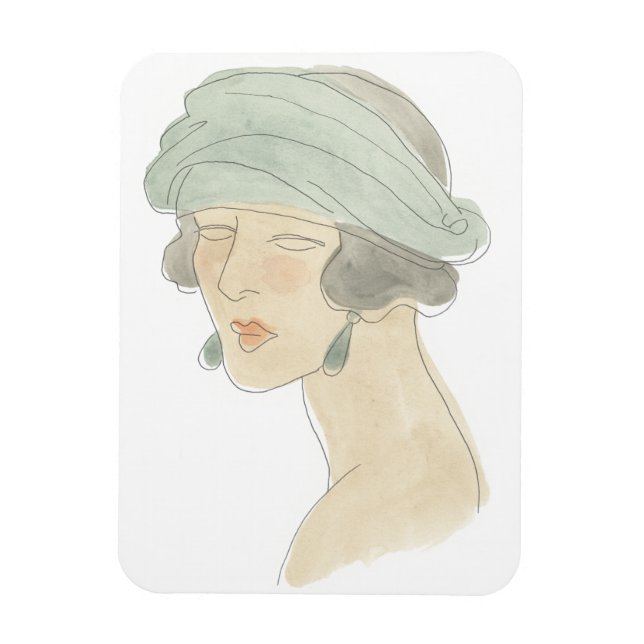 Flapper Fashion Sketch - Portrait Magnet (Vertikal)