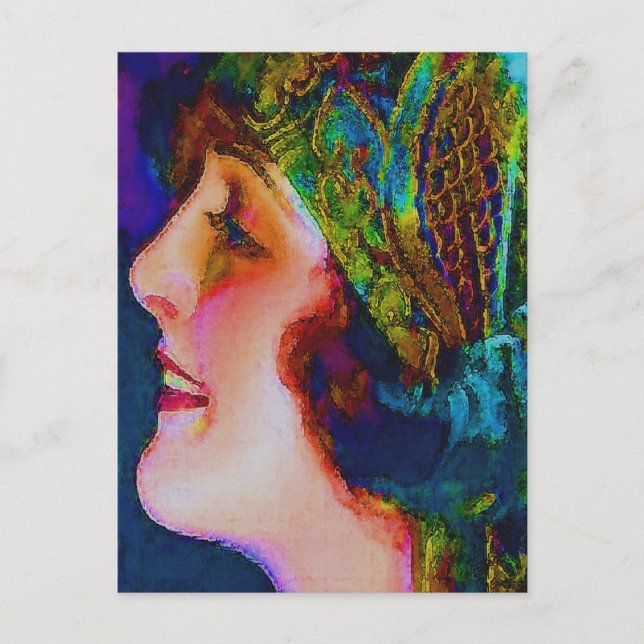 FLAPPER-GESICHT POSTKARTE (Vorderseite)