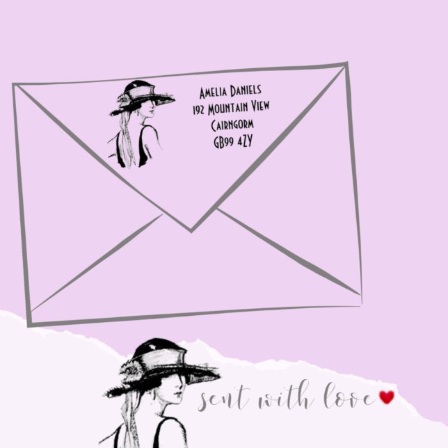 Flapper Girl Address Self-Inking Briefmarke der 19 Permastempel (Von Creator hochgeladen)