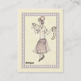 Flapper Girl aus den 1950er Jahren Zeichnend Visit Visitenkarte