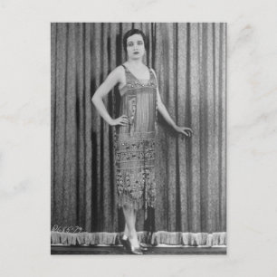 Flapper Girl der 1920er Jahre Vintages Schwarz-Wei Postkarte