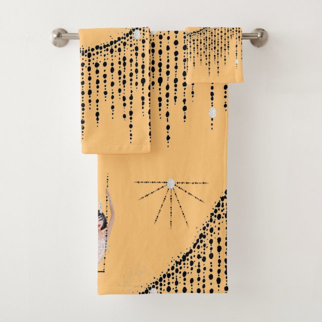 Flapper Girl on Swing Bath Handtuch Set (Insitu)