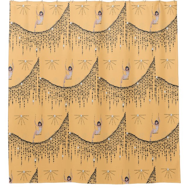 Flapper Girl on Swing Showvorhang Duschvorhang (Vorderseite)