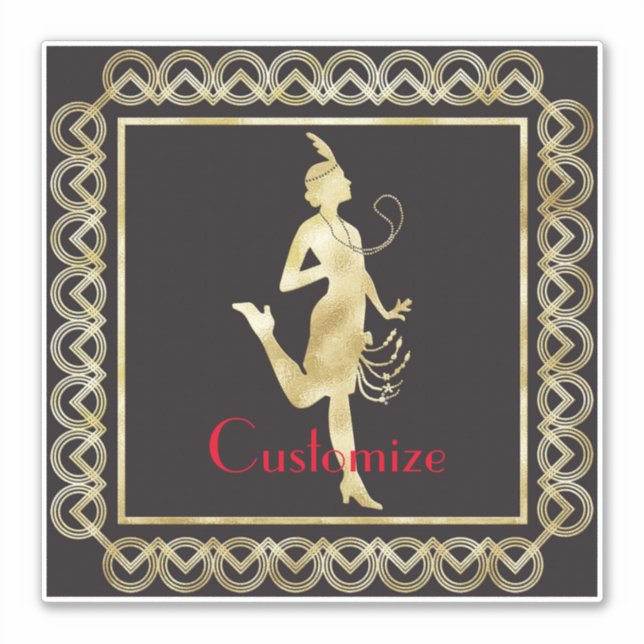 Flapper Girl Thunder_Cove der 1920er Jahre Aufkleber (Vorderseite)