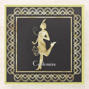 Flapper Girl Thunder_Cove der 1920er Jahre Glasuntersetzer