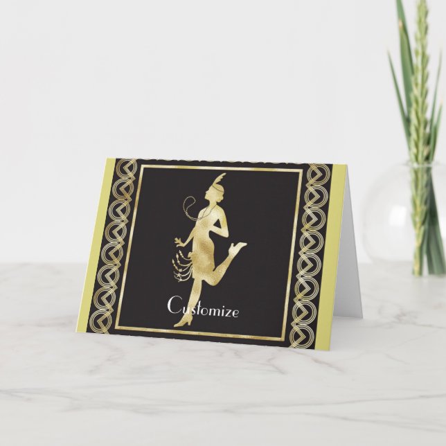 Flapper Girl Thunder_Cove der 1920er Jahre Karte (Vorderseite)