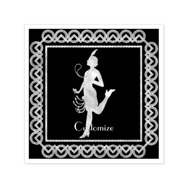 Flapper Girl Thunder_Cove der 1920er Jahre Permastempel (Design)