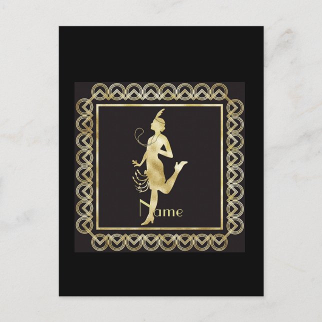 Flapper Girl Thunder_Cove der 1920er Jahre Postkarte (Vorderseite)