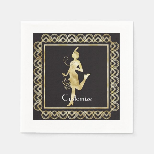 Flapper Girl Thunder_Cove der 1920er Jahre Serviette (Vorderseite)