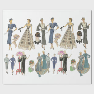Flapper Girls der 1920er Jahre Vintage Models Geschenkpapier
