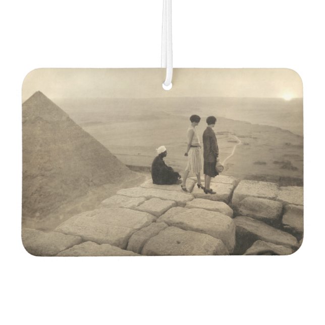 Flapper Girls Sunrise Khufu Pyramid, Ägypten 1920 Autolufterfrischer (Vorderseite)