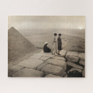 Flapper Girls Sunrise Khufu Pyramid, Ägypten 1920 Puzzle