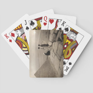 Flapper Girls Sunrise Khufu Pyramid, Ägypten 1920 Spielkarten