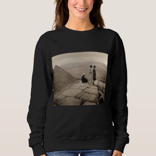 Flapper Girls Sunrise Khufu Pyramid, Ägypten 1920 Sweatshirt (Vorderseite)