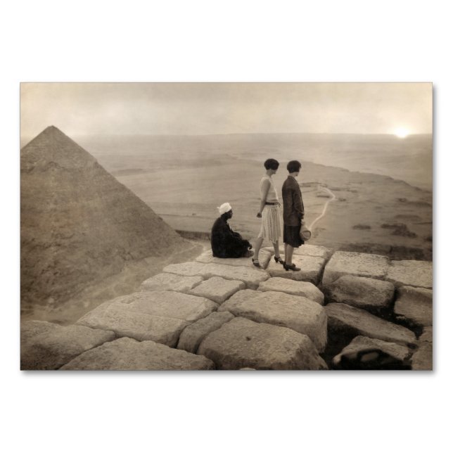 Flapper Girls Sunrise Khufu Pyramid, Ägypten 1920 Tischnummer (Vorderseite)