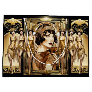 Flapper großartiges gatsby Girl braune Haare 1920e Große Geschenktüte