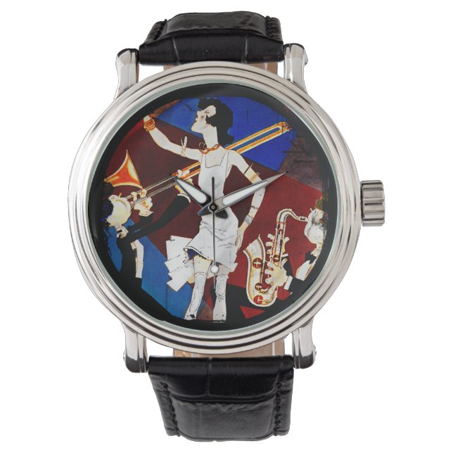 Flapper in einer Jazzband Armbanduhr (Vorderseite)