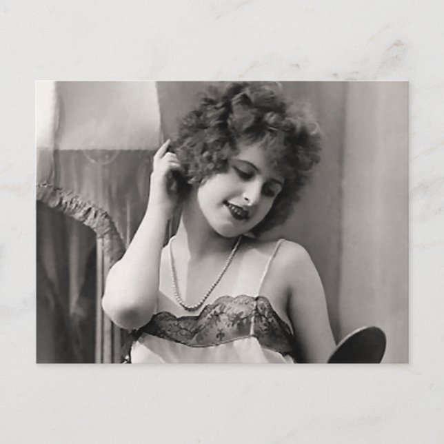 Flapper in Unterwäsche Postkarte (Vorderseite)
