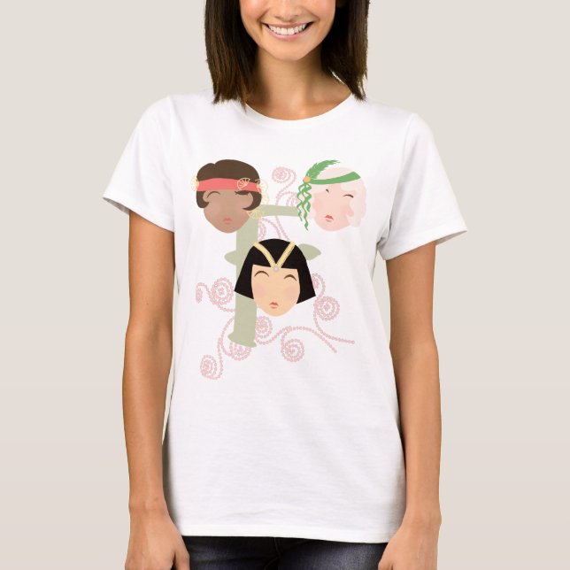 Flapper Mädchen der raren Zwanziger T-Shirt (Vorderseite)