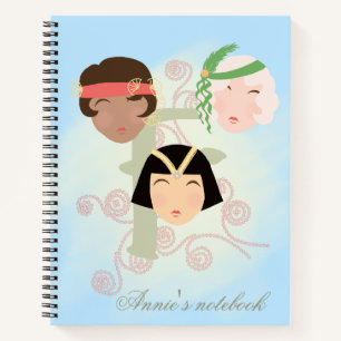 Flapper Mädchen der roaring twenties Notizbuch