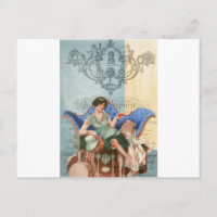 Flapper mit Koffern, Reise der 20er Jahre, Kunstsa