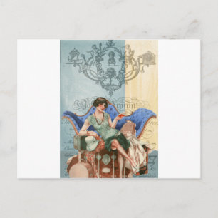 Flapper mit Koffern, Reise in den 1920er Jahren, K Postkarte