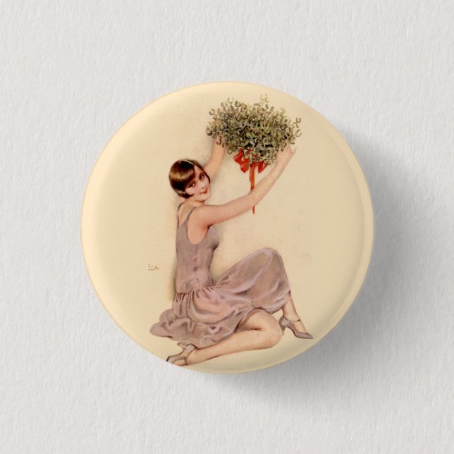 Flapper mit Mistletoe Button (Vorderseite)