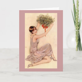 Flapper mit Mistletoe Feiertagskarte