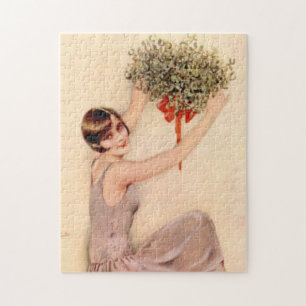 Flapper mit Mistletoe Puzzle