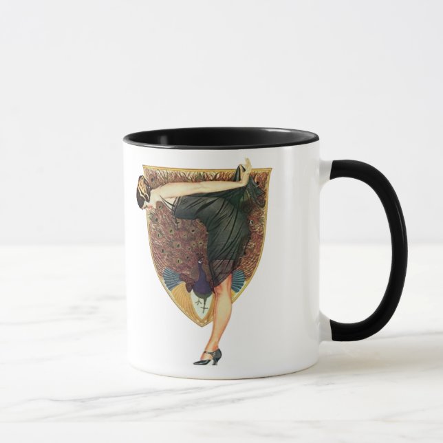 Flapper mit PfauenEmblem Tasse (Rechts)