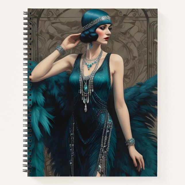 Flapper Nocturna Notizbuch (Vorderseite)