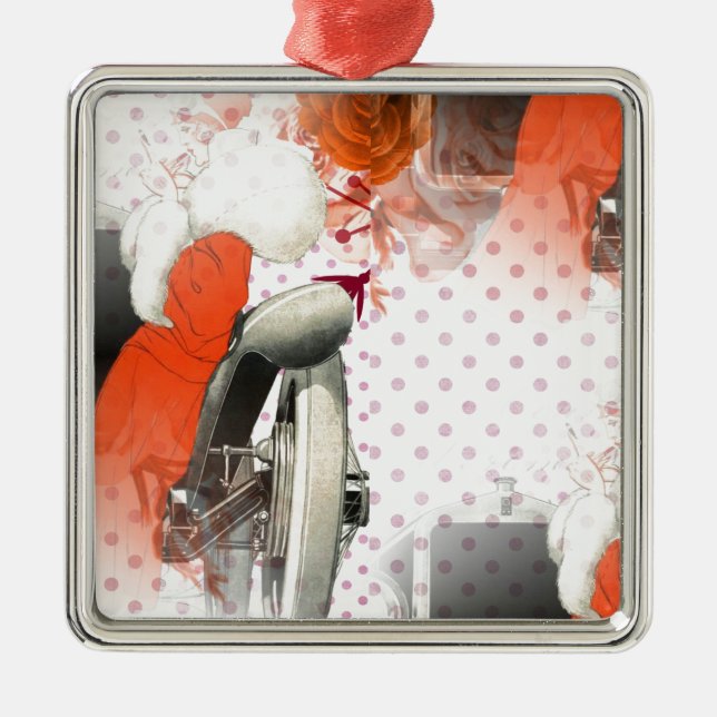 Flapper-Punkt Silbernes Ornament (Vorne)