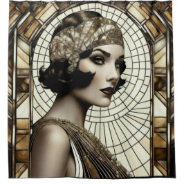 Flapper Roaring 20s Shower Curtain Duschvorhang